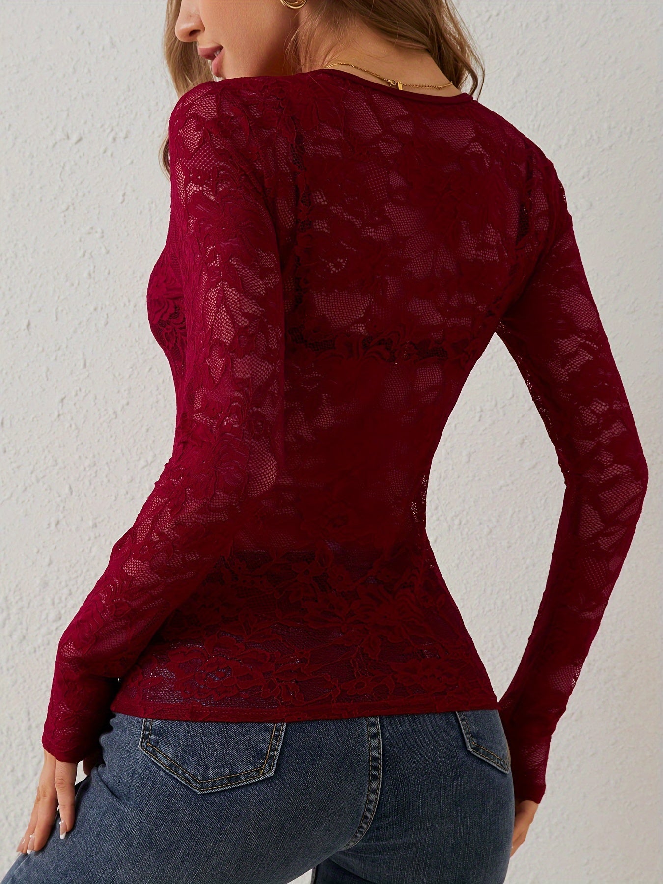 Spitzenshirt Damen | Langarm