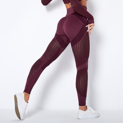 Leggings taille haute femme avec découpes géométriques