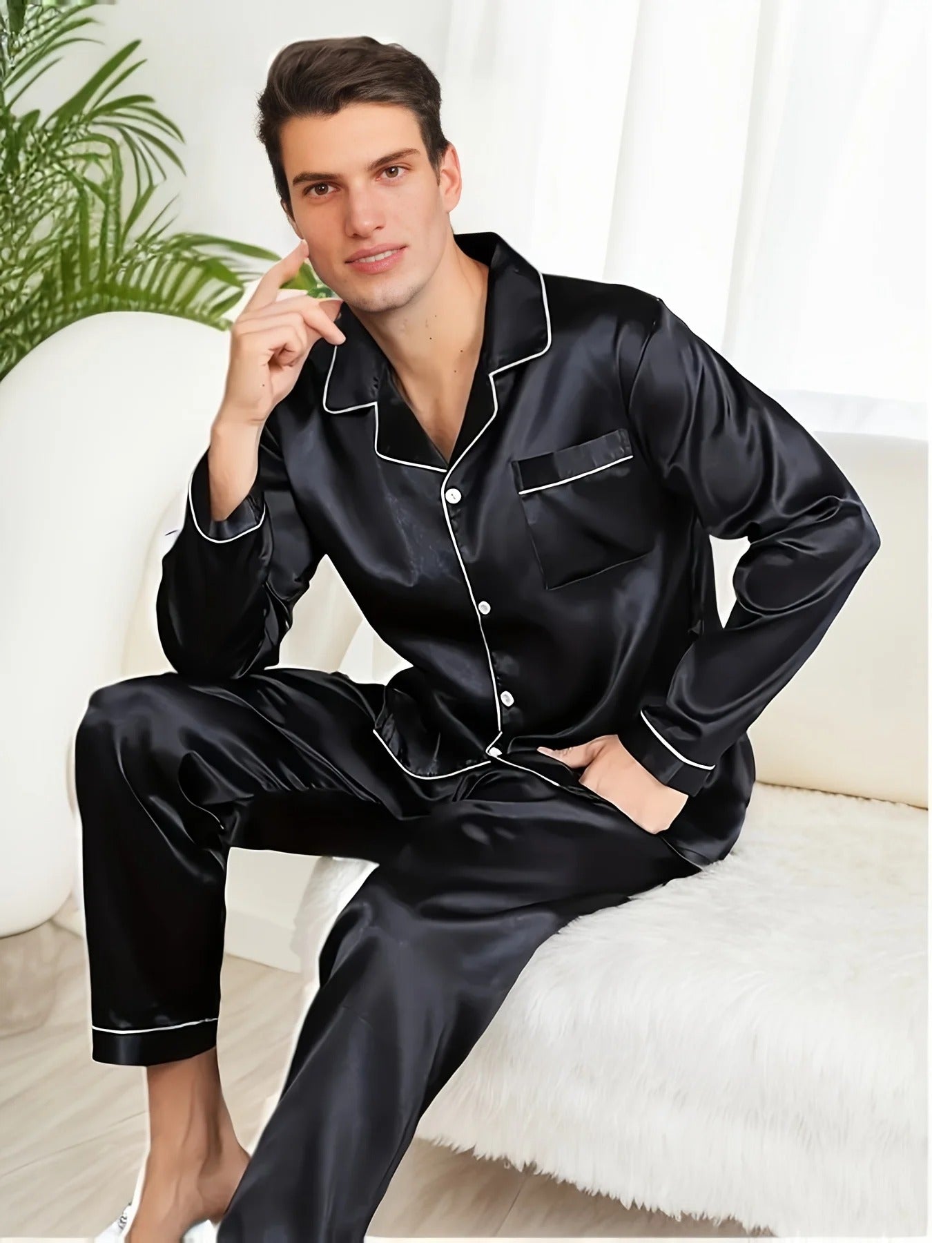 Herrpyjamas i satin – Adrian