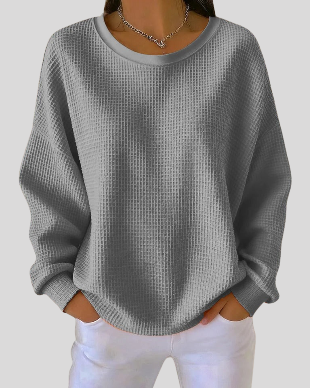 Jenna | Textured Waffle Knit Sweater