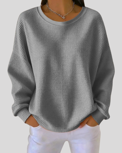 Jenna | Textured Waffle Knit Sweater