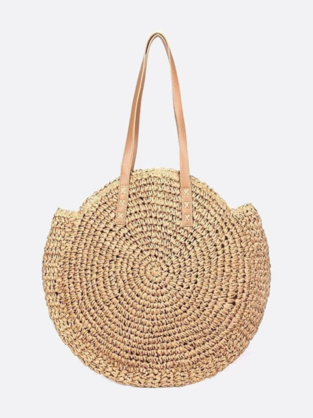 Colorful Round Straw Tote Bag