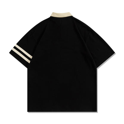 Embroidered Varsity Polo Shirt for Men