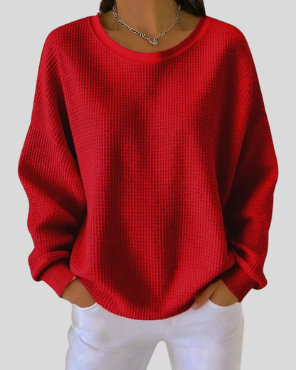 Jenna | Textured Waffle Knit Sweater