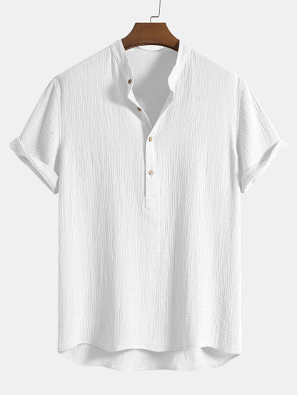 Tom Hollinger | Zerknittertes Baumwoll-Henley-Shirt