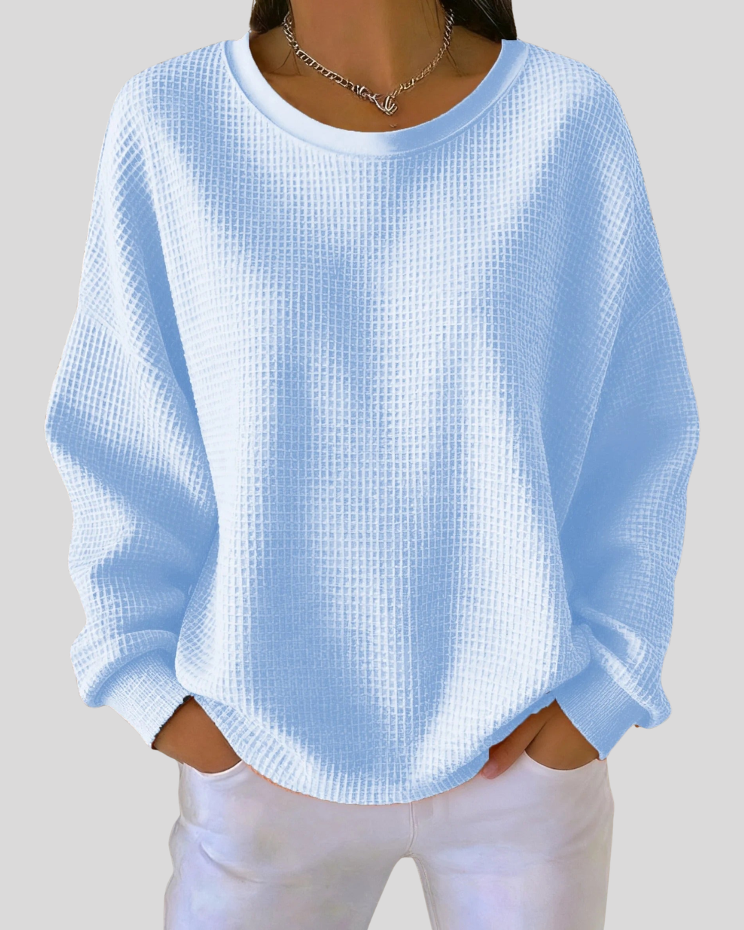 Jenna | Textured Waffle Knit Sweater