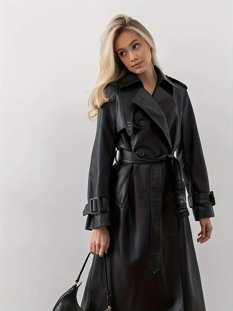 Ledertrenchcoat
