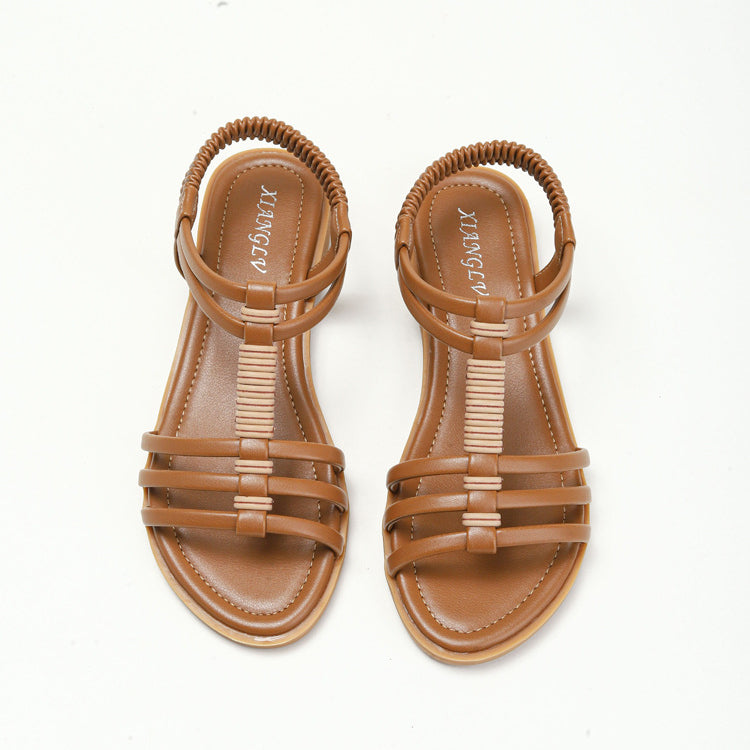 Vintage Bohemian Hollow-Out Flat Comfortable Roman Sandals