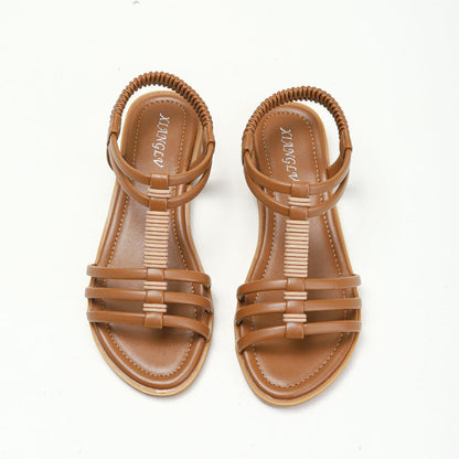 Vintage Bohemian Hollow-Out Flat Comfortable Roman Sandals