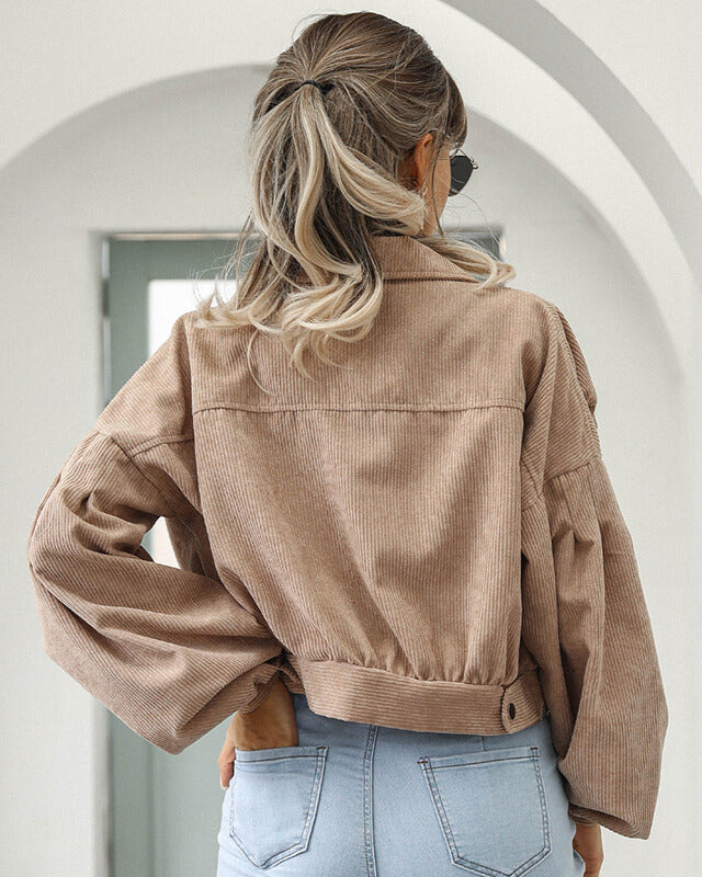 Virelda – Women Cropped Jacket With Corduroy Look