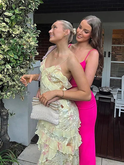 Buntes Sommerkleid mit Verspielten Rüschen – Lucia