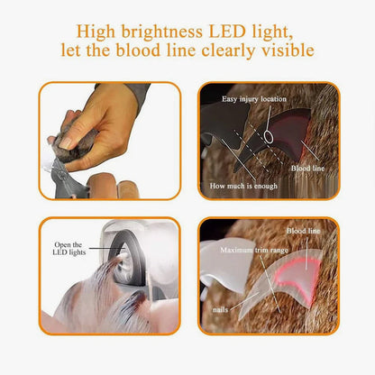 Tierkrallen-Schere mit LED-Licht – Auswechselbare Edelstahlklinge