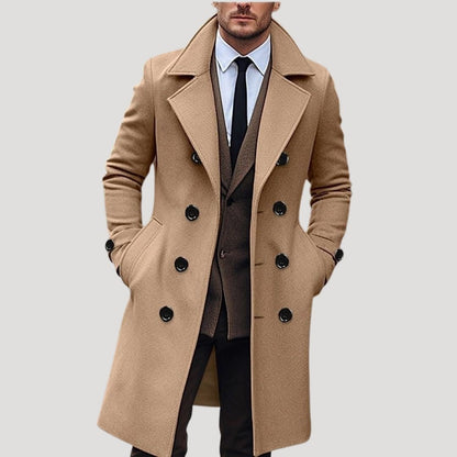 Bruce | Men’s Spring Double-Breasted Long Coat