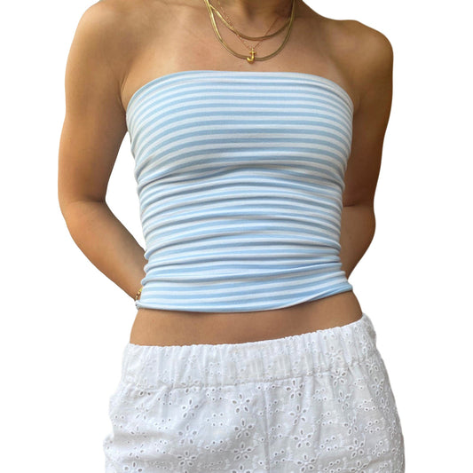 Damen Klassisches Gestreiftes Bustier-Top