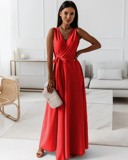 Sophie – Robe longue femme à col en V