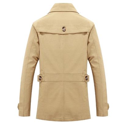 Easton - Lange trenchcoat met knoopsluiting en meerdere zakken