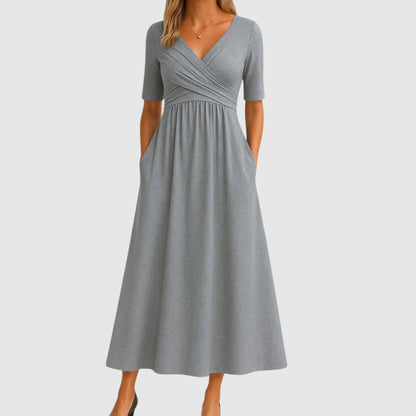 Zoé - Robe midi évasée élégante