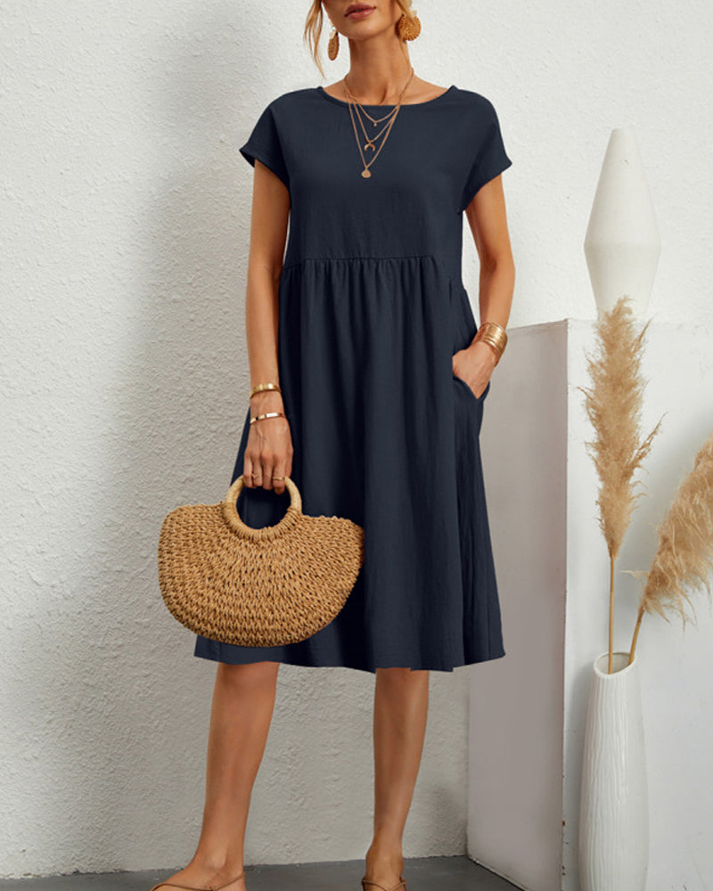 Léonie - Robe ample à encolure ronde