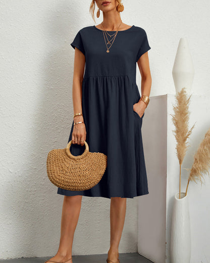 Léonie - Robe ample à encolure ronde