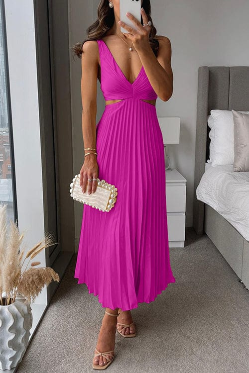 Sanne Elegant Pleated Midi Dress