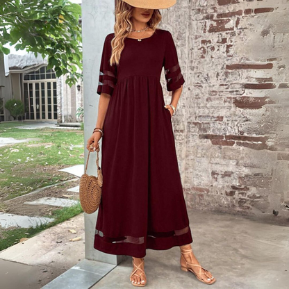 Damen Kurzarmkleid | Locker Maxi