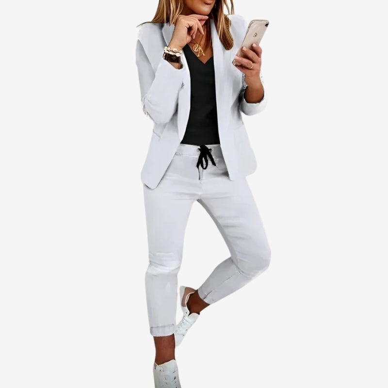 Livia – Ensemble deux pièces avec blazer et pantalon à cordon de serrage