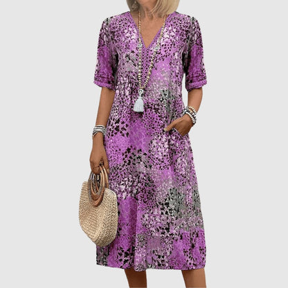 Zoé - Robe midi élégante à fleurs