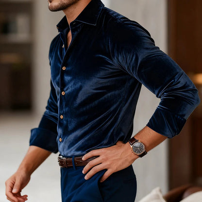 DUVAL PARIS™ | CHEMISE CLASSIQUE EN VELOURS POUR HOMMES