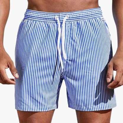 Herre Stribede Boardshorts | Elastisk Talje Badeshorts