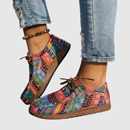 Rita - Boho damskie buty w kwiatowy wzór