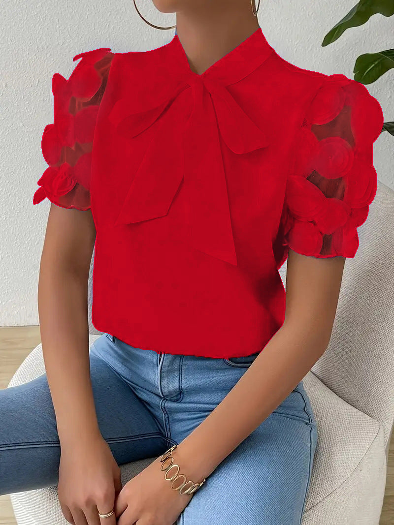 Angela - Stylowa bluzka z kokardą dla kobiet