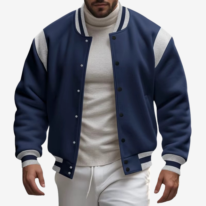 Mark - Long Sleeve Jacket with Button Closure and Side Pockets