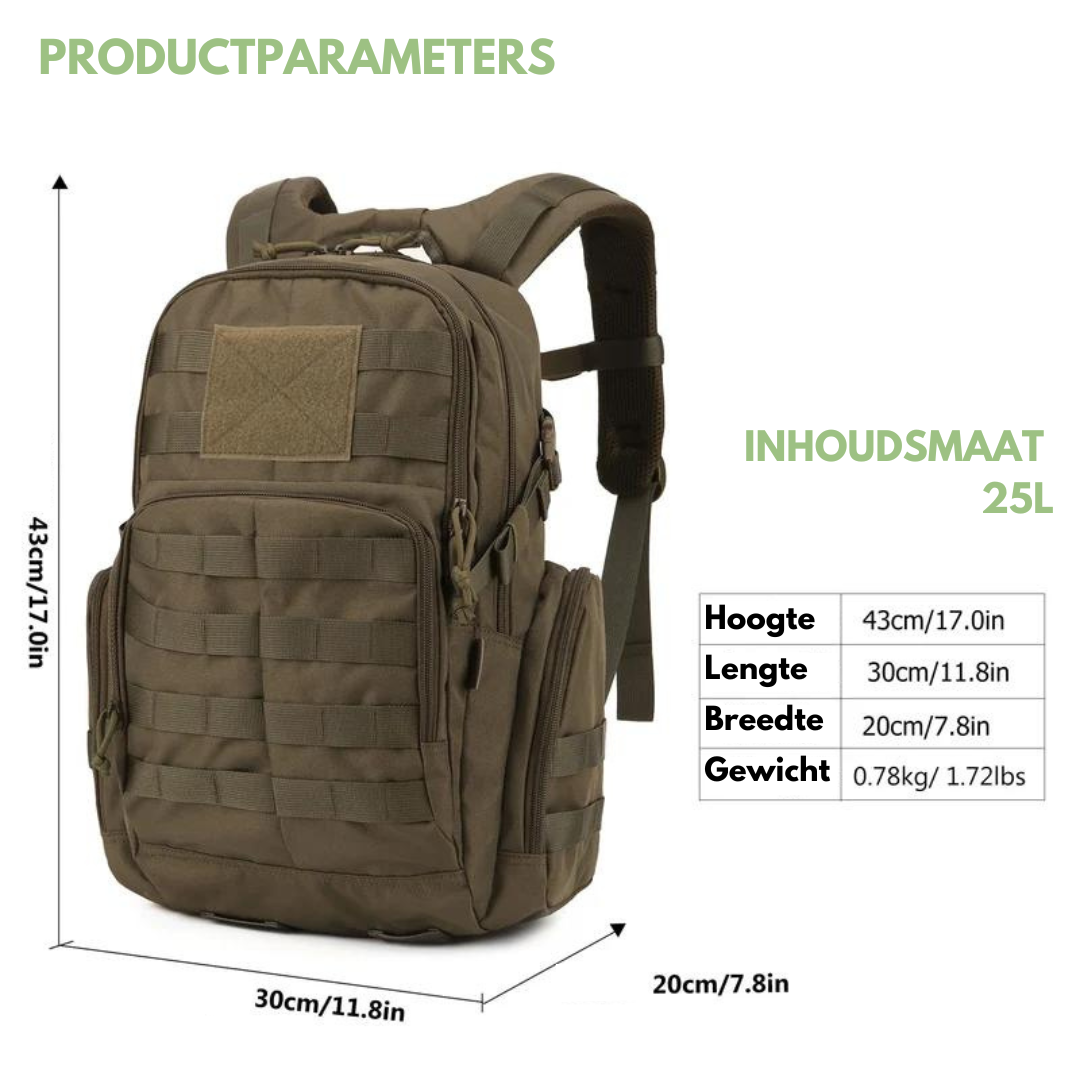 Tactische Rugzak 25L - Waterafstotend - MOLLE Systeem
