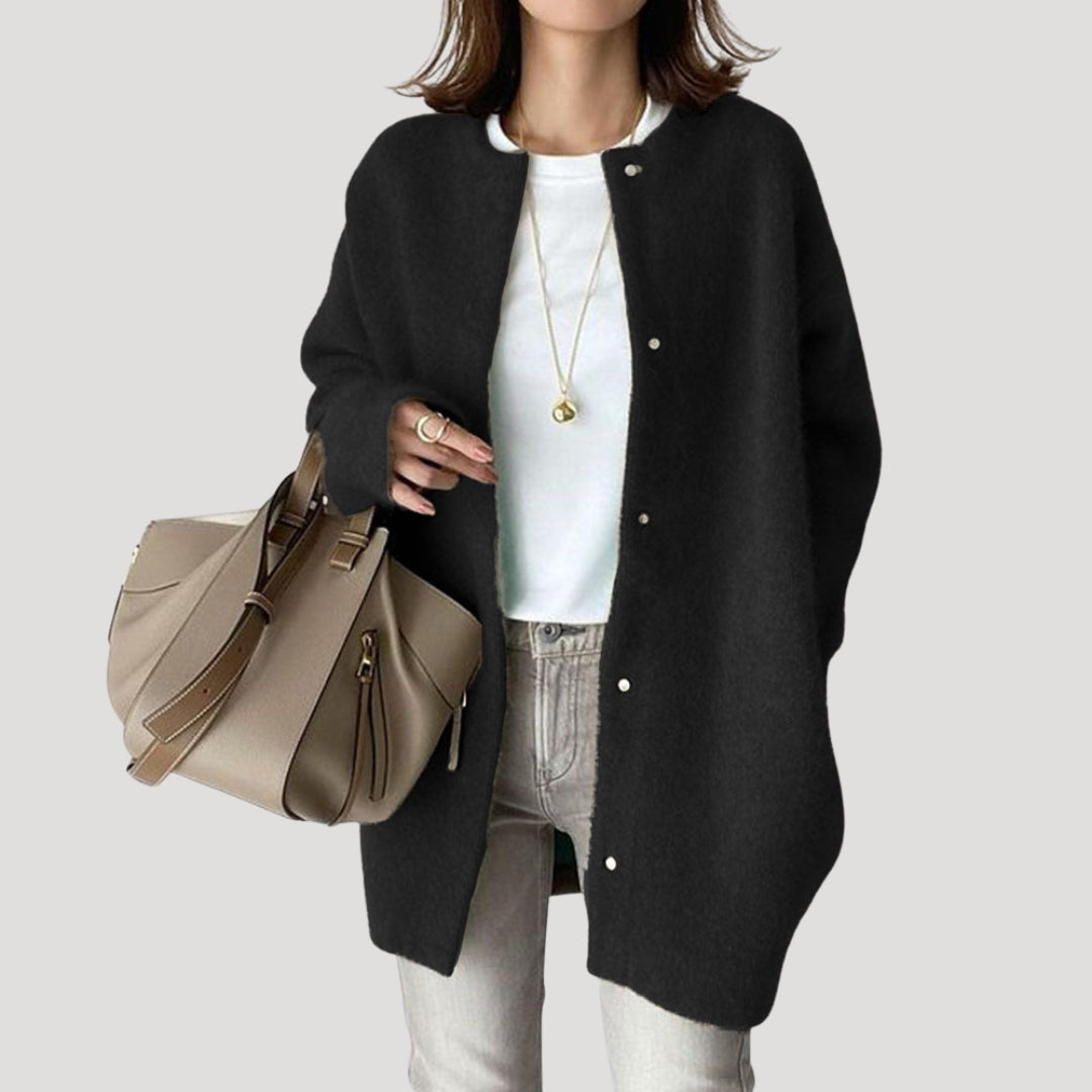 Amelia - Women's cozy wool cardigan long knitwear