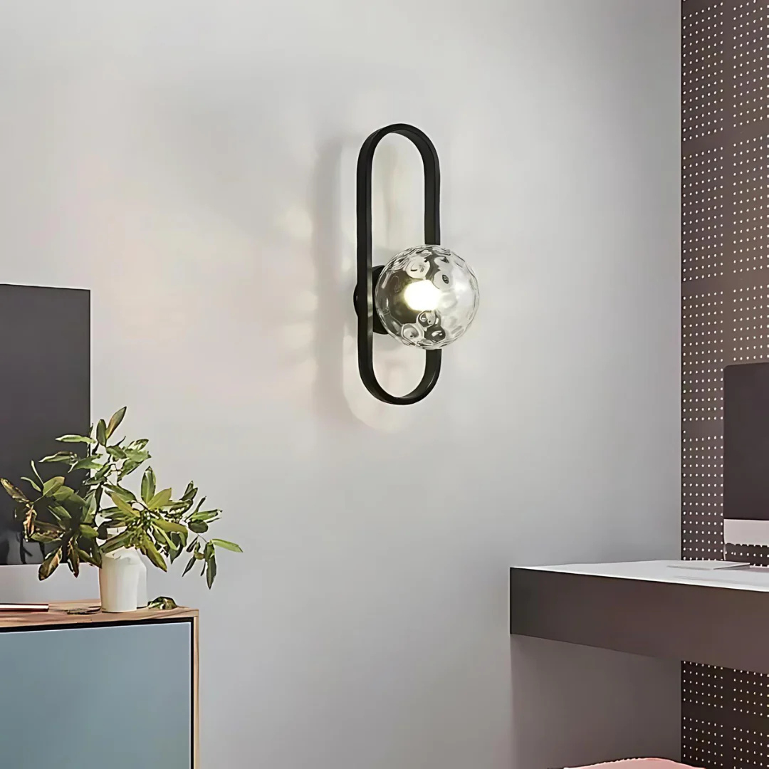 Luxe Glas Wandleuchte Innen | Elegante Wandbeleuchtung | Warmes Licht | Glas & Metall