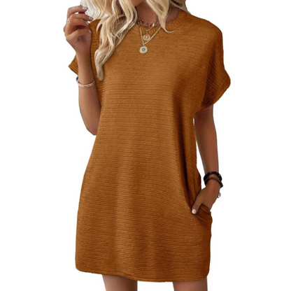 Women's Crew Neck Short Sleeve T-Shirt Mini Dress
