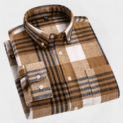 The Modern Gentleman’s Flannel Pattern Button Blouse