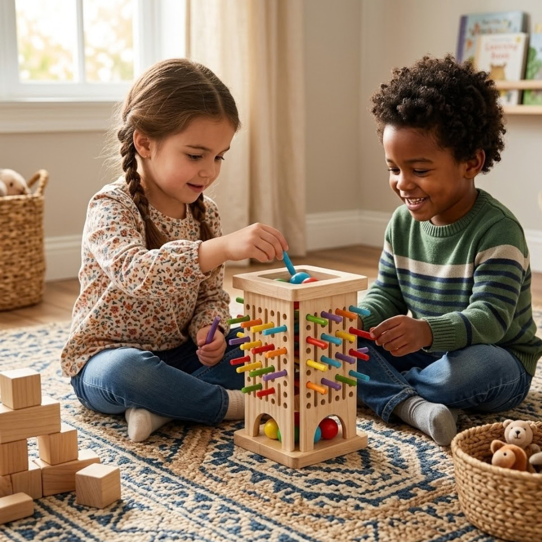 Holz Stapelturm Kinder | Motorik Steckspiel Holz