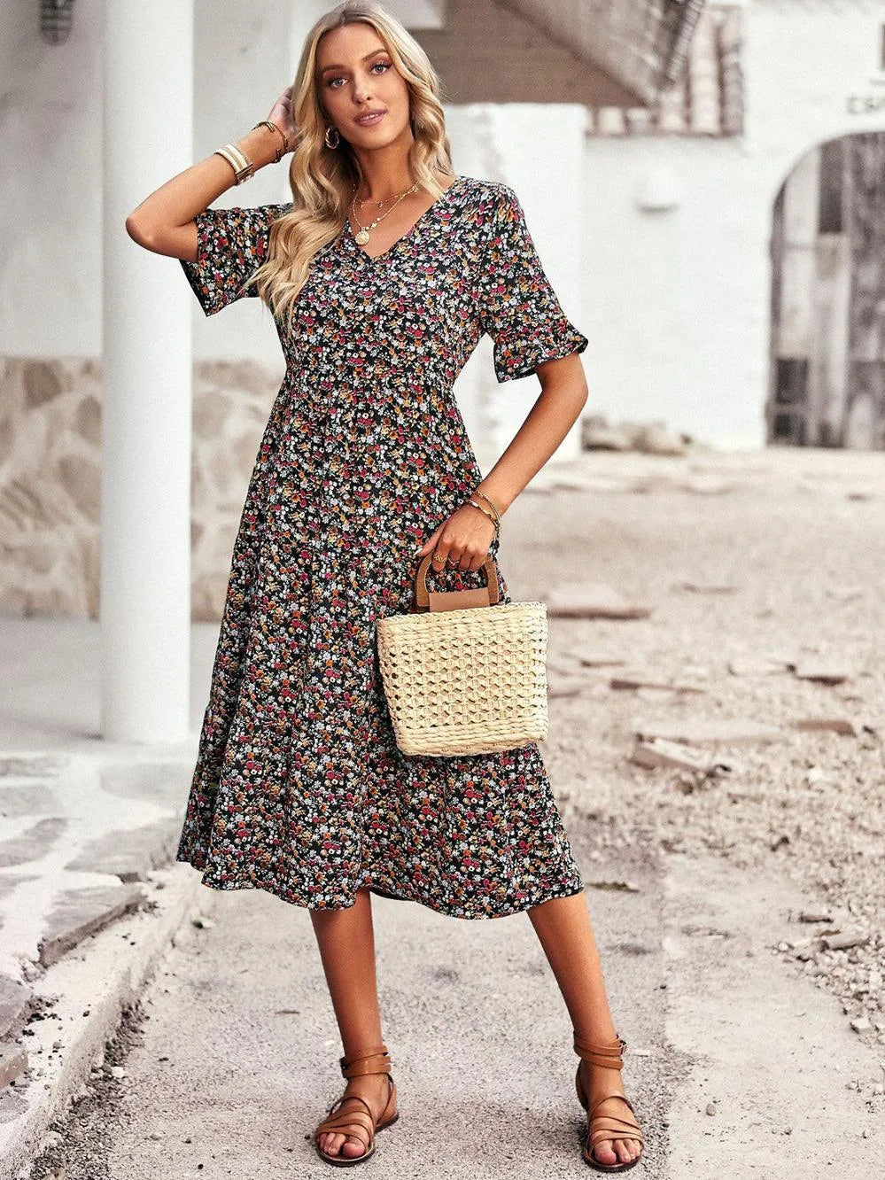 Orlaya | Zomerjurk voor dames – korte mouwen, luchtige casual pasvorm