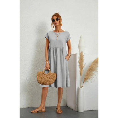 Lara - Damen Sommerkleid mit kurzen Ärmeln und stilvollem Design