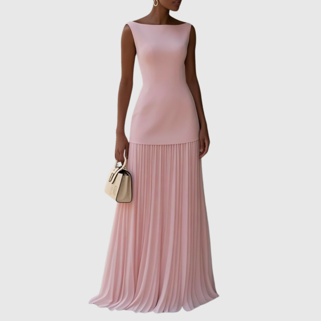 Elżbieta - Sukienka maxi plisowana elegancka