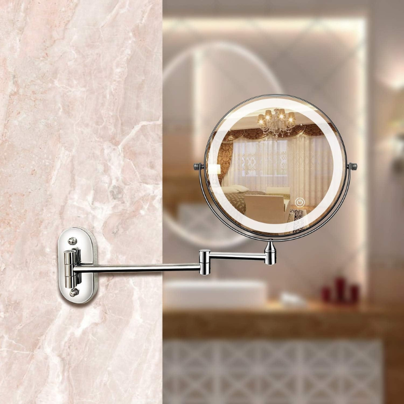 MirrorLux - Vægmonteret LED makeupspejl med justerbar