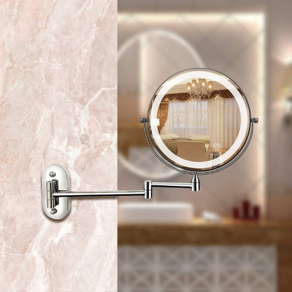 MirrorLux - Vægmonteret LED makeupspejl med justerbar