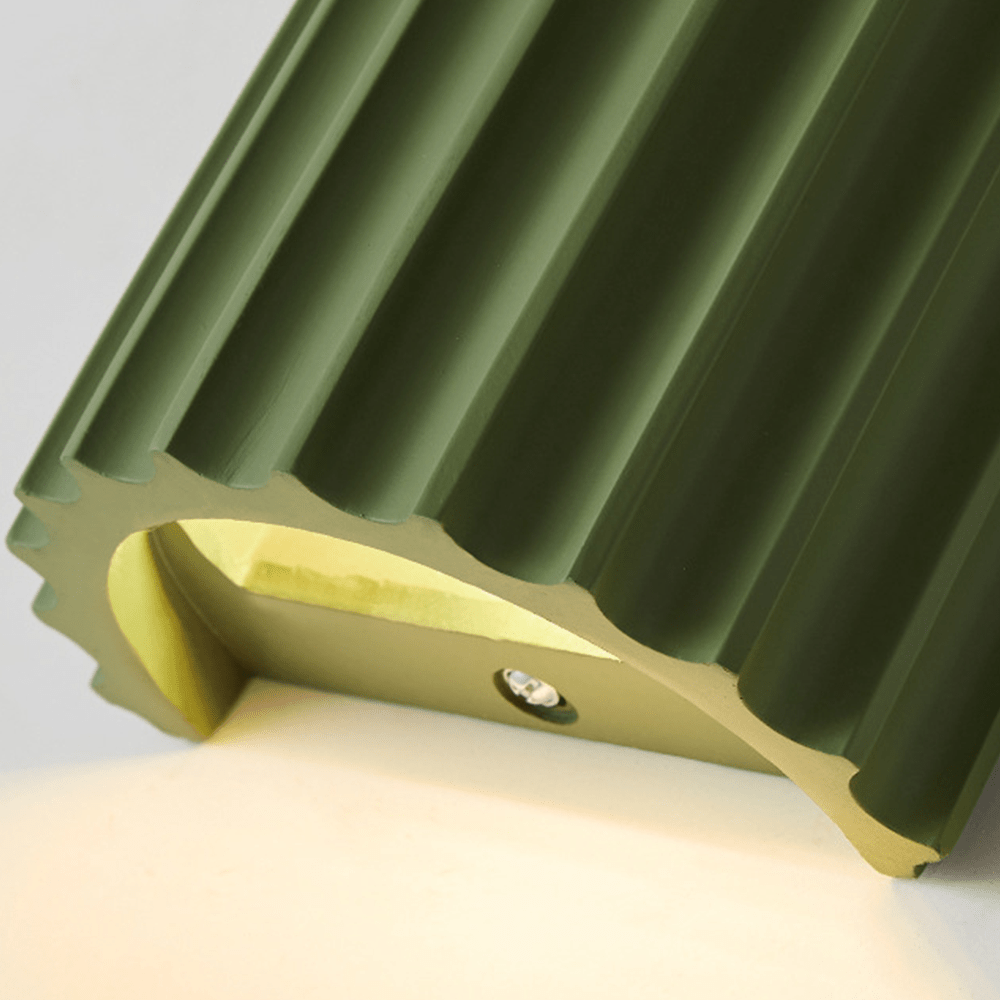 Modern Half-Round Resin Wall Lamp for Living Room | Up & Down Lighting | G9 Dual Light Fixture | Contemporary Indoor Wall Sconce