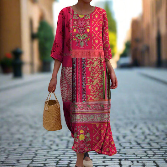 Emmeline – Boho Maxi Kleid Ethno Print