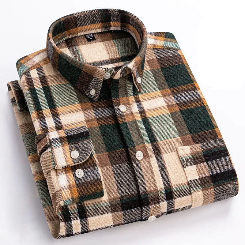 Velmoro | Knitterfreies Flanellhemd aus weicher Baumwolle