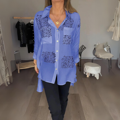 Handwritten Button-Up Shirt