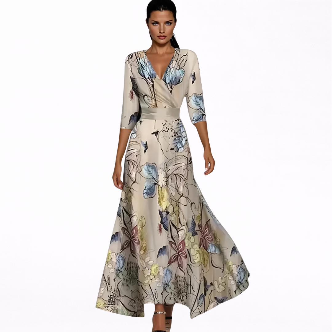 Emilia | Robe longue florale élégante