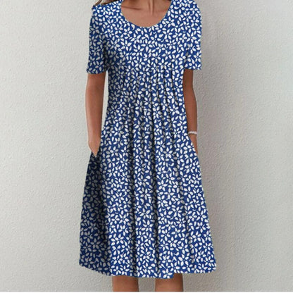 Ava | Women's Midi Dress With Short Sleeves And Floral Print | Casual