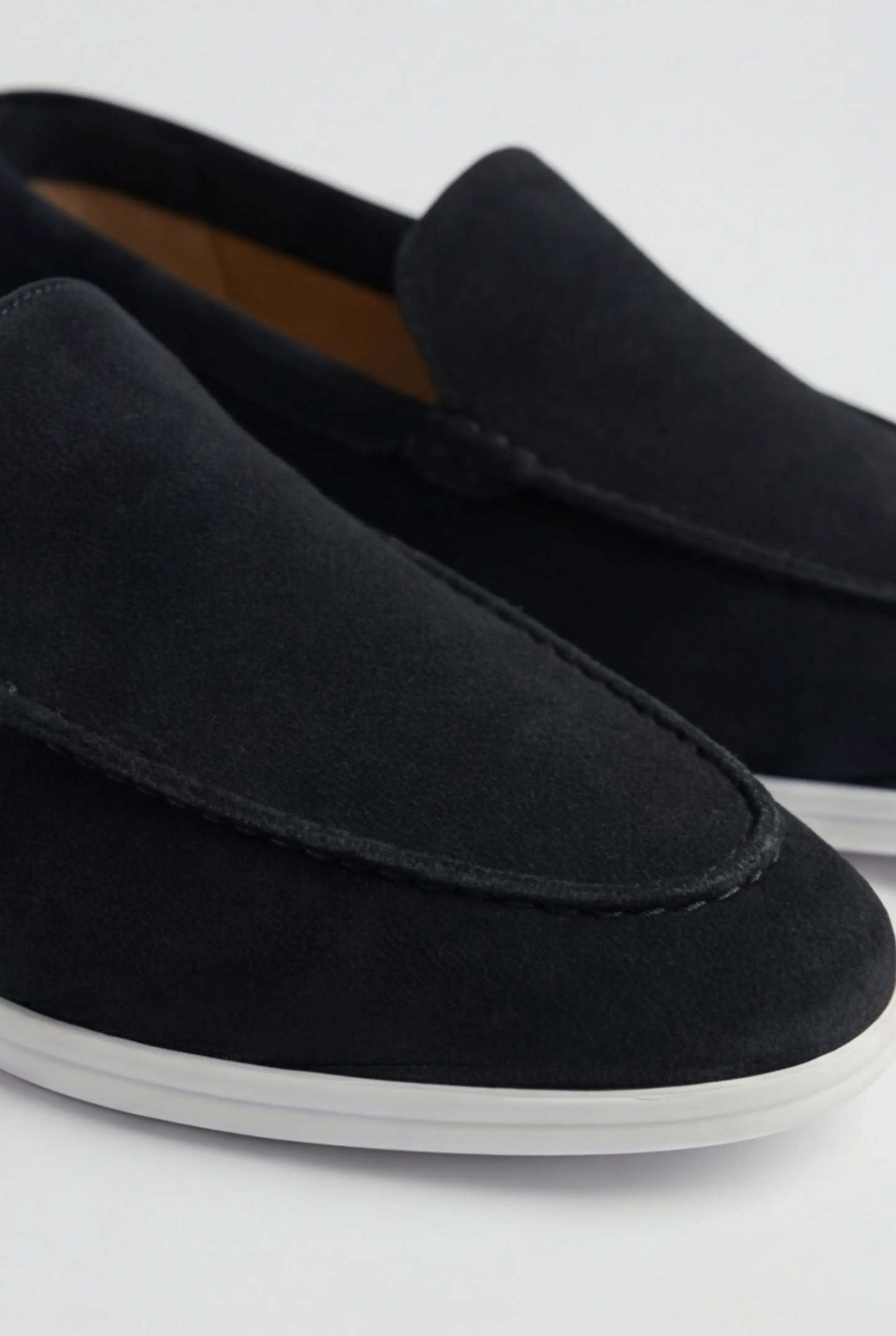 Casual Herre Loafers Slip-On - Sort PU med Ruskindslook - Sort - Loafers - Valmont Wear